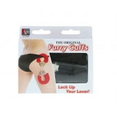 Металлические наручники с чёрной меховой опушкой - Dream Toys - купить с доставкой в Новокуйбышевске