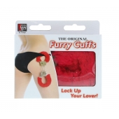 Металлические наручники с красной меховой опушкой METAL HANDCUFF WITH PLUSH RED - Dream Toys - купить с доставкой в Новокуйбышевске