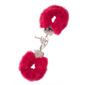 Металлические наручники с красной меховой опушкой METAL HANDCUFF WITH PLUSH RED - Dream Toys - купить с доставкой в Новокуйбышевске