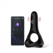 Черное виброкольцо Magic Motion Rise с подхватом мошонки - Magic Motion - в Новокуйбышевске купить с доставкой