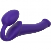 Фиолетовый безремневой страпон Silicone Bendable Strap-On - size M - Strap-on-me - купить с доставкой в Новокуйбышевске