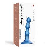 Голубая насадка Strap-On-Me Dildo Plug Balls size S - Strap-on-me - купить с доставкой в Новокуйбышевске