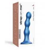 Голубая насадка Strap-On-Me Dildo Plug Balls size L - Strap-on-me - купить с доставкой в Новокуйбышевске