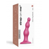 Розовая насадка Strap-On-Me Dildo Plug Beads size S - Strap-on-me - купить с доставкой в Новокуйбышевске