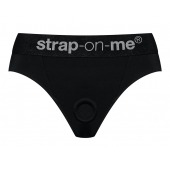 Черные трусики для насадок Heroine Lingerie Harness - size L - Strap-on-me - купить с доставкой в Новокуйбышевске