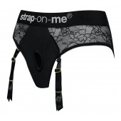 Черные трусики для насадок Diva Lingerie Harness - size M - Strap-on-me - купить с доставкой в Новокуйбышевске