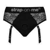 Черные трусики для насадок Diva Lingerie Harness - size M - Strap-on-me - купить с доставкой в Новокуйбышевске