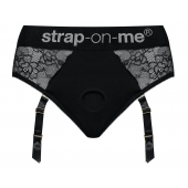Черные трусики для насадок Diva Lingerie Harness - size L - Strap-on-me - купить с доставкой в Новокуйбышевске