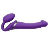 Фиолетовый безремневой вибрострапон Silicone Bendable Strap-On - size M - Strap-on-me - купить с доставкой в Новокуйбышевске
