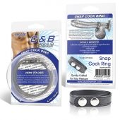 Кольцо на пенис SNAP COCK RING из искусственной кожи на клепках - BlueLine - в Новокуйбышевске купить с доставкой
