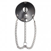 Утяжка для мошонки из искусственной кожи с цепочками PARACHUTE BALL STRETCHER - BlueLine - купить с доставкой в Новокуйбышевске