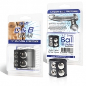 Хомут-утяжка для мошонки из искусственной кожи на клепках SNAP BALL STRETCHER - BlueLine - купить с доставкой в Новокуйбышевске