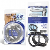 Двойное кольцо выносливости на пенис DUAL STAMINA RING - BlueLine - в Новокуйбышевске купить с доставкой