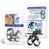 Разделитель мошонки из искусственной кожи на клепках 8 STYLE BALL DIVIDER - BlueLine - купить с доставкой в Новокуйбышевске