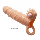 Телесная удлиняющая вибронасадка Penis Sleeve Connor - 17 см. - Baile - в Новокуйбышевске купить с доставкой