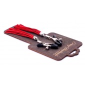 Металлические зажимы на соски с красными замшевыми кисточками - Crazy Handmade - купить с доставкой в Новокуйбышевске