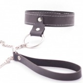 Узкий однослойный ошейник с поводком - Crazy Handmade - купить с доставкой в Новокуйбышевске