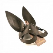 Черная гладкая маска  Зайка  с длинными ушками - Crazy Handmade - купить с доставкой в Новокуйбышевске