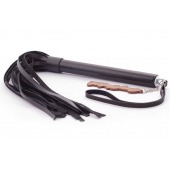 Черная кожаная плеть  Индиго  - 50 см. - Crazy Handmade - купить с доставкой в Новокуйбышевске