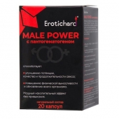 Капсулы для мужчин Erotichard male power с пантогематогеном - 20 капсул (0,370 гр.) - Erotic Hard - купить с доставкой в Новокуйбышевске