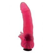 Розовая насадка для страпона с клиторальными лепестками - 18,5 см. - LOVETOY (А-Полимер) - купить с доставкой в Новокуйбышевске