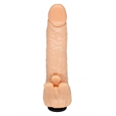Телесная гелевая насадка-фаллос с клиторальными лепестками - 18,5 см. - LOVETOY (А-Полимер) - купить с доставкой в Новокуйбышевске