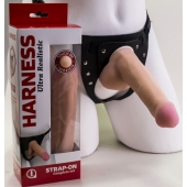 Страпон Harness из двух предметов: трусики с плугом и насадка-фаллос - 17 см. - LOVETOY (А-Полимер) - купить с доставкой в Новокуйбышевске
