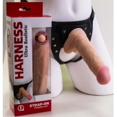 Страпон Harness из двух предметов: регулируемые трусики и насадка-фаллос - 17,5 см. - LOVETOY (А-Полимер) - купить с доставкой в Новокуйбышевске