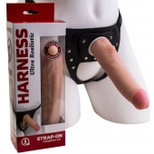 Реалистичный страпон Harness из трусиков и насадки-фаллоса - 18,5 см. - LOVETOY (А-Полимер) - купить с доставкой в Новокуйбышевске