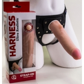 Реалистичный страпон Harness из трусиков и насадки-фаллоса - 18,5 см. - LOVETOY (А-Полимер) - купить с доставкой в Новокуйбышевске