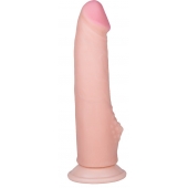 Фаллоимитатор на присоске ART-Style №25 с бугорком для клиторальной стимуляции - 19,5 см. - Art-Style