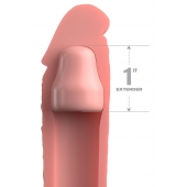 Телесная насадка-удлинитель 1 Inch Silicone X-tension - 17,8 см. - Pipedream - в Новокуйбышевске купить с доставкой