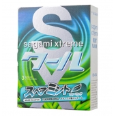 Презервативы Sagami Xtreme Mint с ароматом мяты - 3 шт. - Sagami - купить с доставкой в Новокуйбышевске