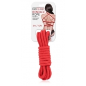 Красная хлопковая веревка для связывания - 3 м. - Lux Fetish - купить с доставкой в Новокуйбышевске