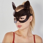 Коричневая кожаная маска  Кошечка - Sitabella - купить с доставкой в Новокуйбышевске