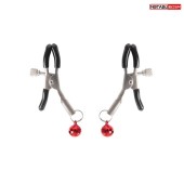 Серебристые зажимы на соски с шариками - Notabu - купить с доставкой в Новокуйбышевске