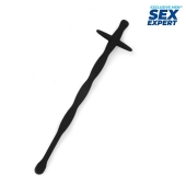 Черный силиконовый уретральный стимулятор - 15 см. - Sex Expert - купить с доставкой в Новокуйбышевске