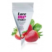Съедобное согревающее массажное масло Love Me Tender Strawberry с ароматом клубники - 10 мл. - Love to Love - купить с доставкой в Новокуйбышевске