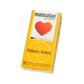 Презервативы с колечками и пупырышками Masculan Ribbed+Dotted - 10 шт. - Masculan - купить с доставкой в Новокуйбышевске