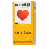 Презервативы с колечками и пупырышками Masculan Ribbed+Dotted - 10 шт. - Masculan - купить с доставкой в Новокуйбышевске