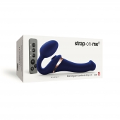 Синий безремневой страпон Multi Orgasm Size S с клиторальной стимуляцией - Strap-on-me - купить с доставкой в Новокуйбышевске