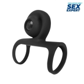 Черная вибронасадка на пенис Sex Expert - Sex Expert - в Новокуйбышевске купить с доставкой