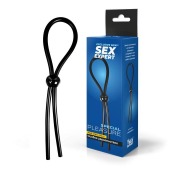 Черное силиконовое лассо с шариком для утяжки - Sex Expert - в Новокуйбышевске купить с доставкой