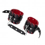 Черно-красные оковы из натуральной кожи - Pecado - купить с доставкой в Новокуйбышевске