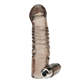 Дымчатая насадка на пенис с вибрацией  Vibrating Penis Enhancing Sleeve Extension - 13,3 см. - BlueLine - в Новокуйбышевске купить с доставкой