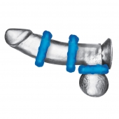 Комплект из трех голубых эрекционных колец 3-Pack Ribbed Rider Cock Ring Set - BlueLine - в Новокуйбышевске купить с доставкой