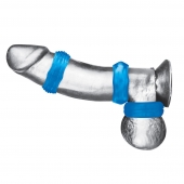 Комплект из трех голубых колец для эрекции 3-Pack Nuts   Bolts Stretch Cock Ring Set - BlueLine - в Новокуйбышевске купить с доставкой