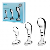 Набор из 3 стальных стимуляторов простаты Stainless Steel P-spot Training Set - b-Vibe - в Новокуйбышевске купить с доставкой