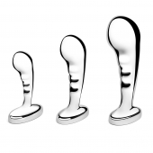 Набор из 3 стальных стимуляторов простаты Stainless Steel P-spot Training Set - b-Vibe - в Новокуйбышевске купить с доставкой