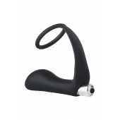 Черное эрекционное кольцо с вибропробкой Vibrating Anal Plug With Cockring - Dream Toys - в Новокуйбышевске купить с доставкой